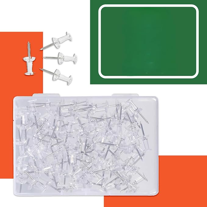 Clear Thumb Tacks for Wall 100- Pack - Image 6
