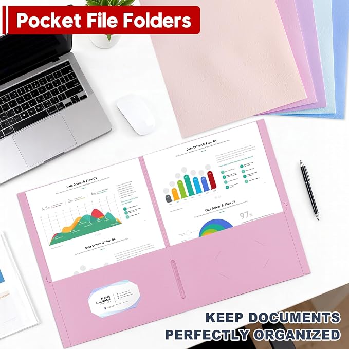 125 Pack Bulk Two Pocket Folders, Letter Size 8.5" x 11" Paper Folders - Image 6