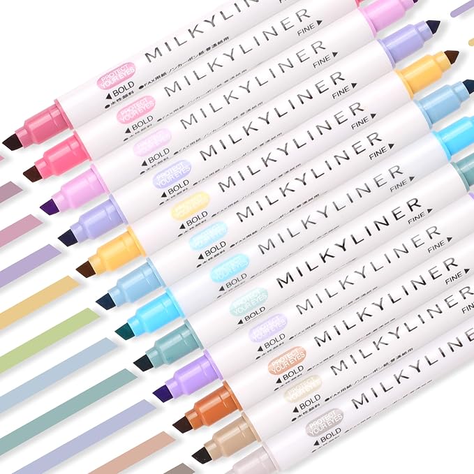 HANKU Highlighters Pastel Double Sided Chisel and Fine Tips Pastel Bible by HANKU-Allaboutcolors