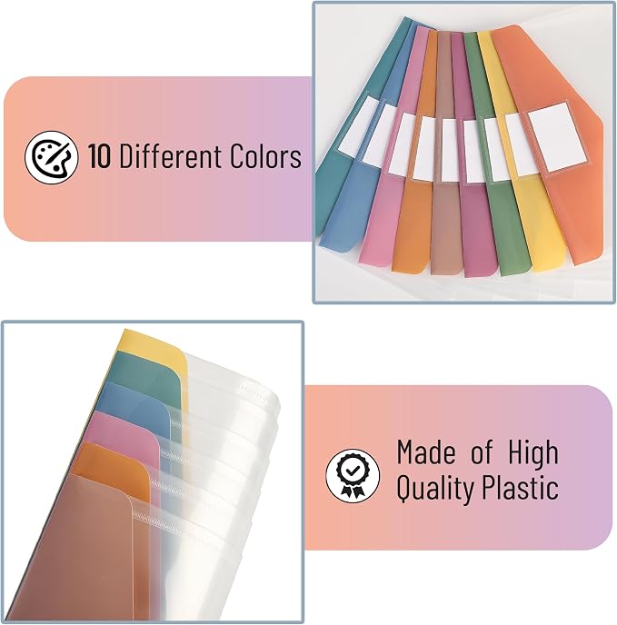 Mr. Pen- Clear Plastic Envelopes File Folders, 30 Pack, Letter Size | Colorful - Image 5