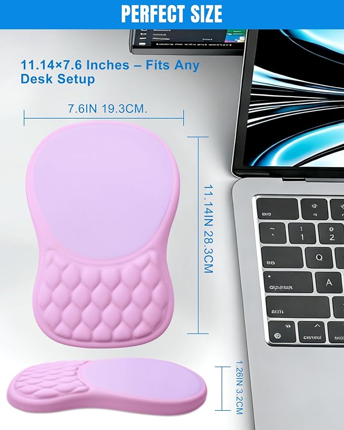 Ergonomic Mouse Pad with Wrist Rest, Slope Design Memory Foam Support, Smooth - Image 7