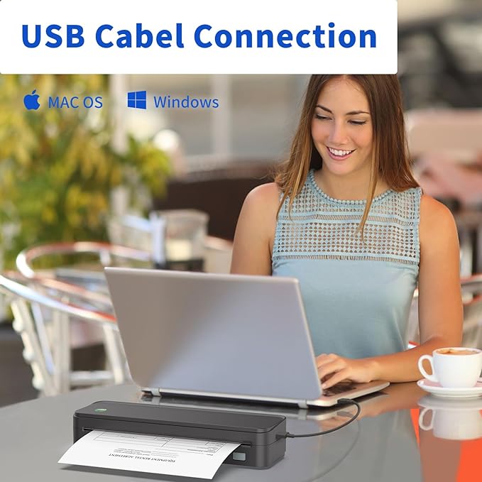 JADENS Bluetooth Thermal Printer, Support 8.5" X 11" US Letter, Portable Printers Wireless for Travel, Inkless Printer Compatible with iOS, Android, Mobile Printer for Home, Office, School-DeskLoop Office