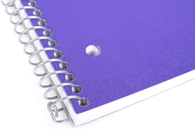 Mintra Office Durable Spiral Notebooks, 1 Subject, (Purple, 4x4 Graph 1pk), 100 Sheets, Poly Pocket, Moisture Resistant Cover, School, Office, Business, Professional