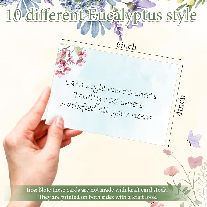 Spiareal 100 Pcs Blank Note Cards Blank Decorative Notecards Index Cards Bulk - Image 3