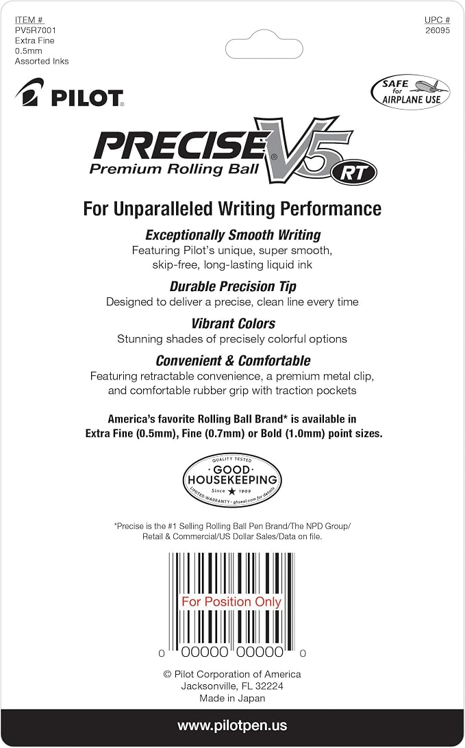 PILOT Pen 26095 Precise V5 RT Refillable & Retractable Premium Rolling Ball Pens - Image 2