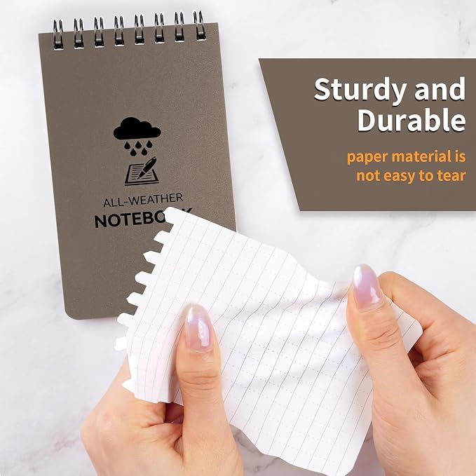 COIDEA Waterproof Notebook, 4 Pack Top-Spiral Pocket Notepad, All Weather - Image 5