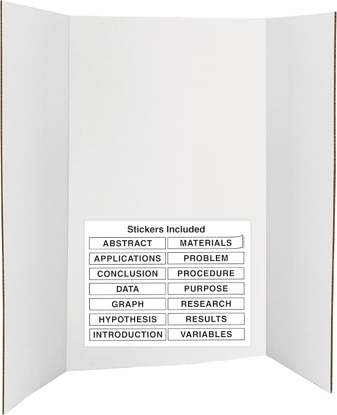 White Tri-Fold Presentation Board 28" X 40" Corrugated Tabletop Display by ENDAY
