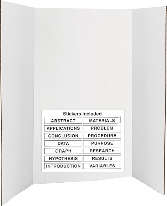 White Tri-Fold Presentation Board 28" X 40" Corrugated Tabletop Display by ENDAY