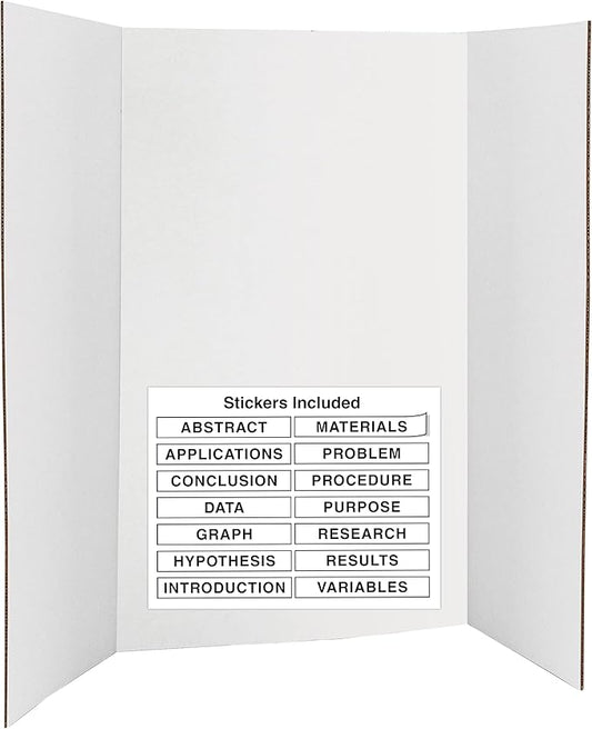 Trifold Poster Board 36" x 48" White Presentation Board by ENDAY