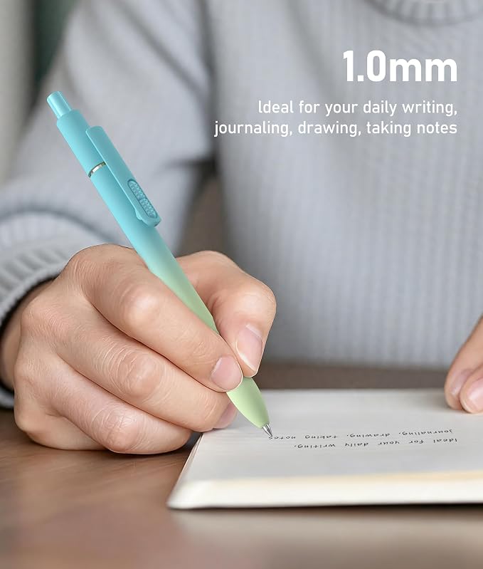 16 Pack Gradient Black Ballpoint Pens 1.0mm Fidget Pens - Image 6
