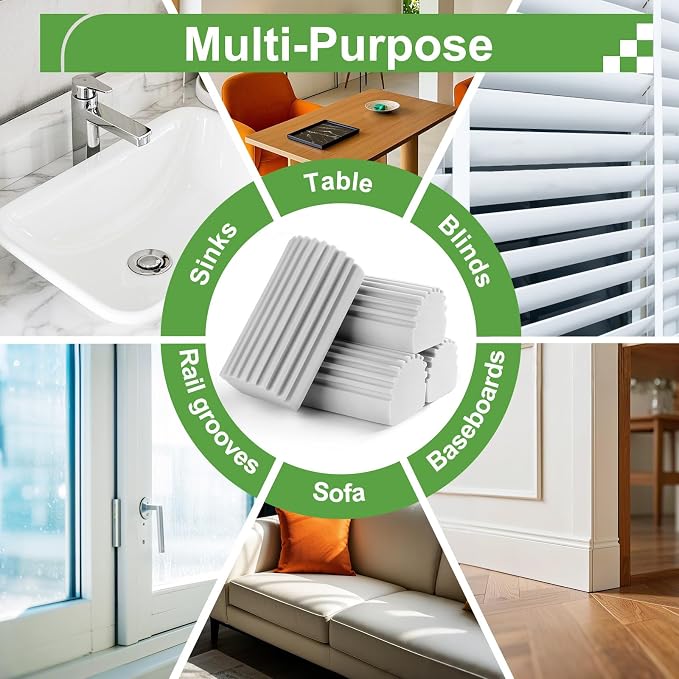 Jeymei 8-Pack Damp Clean Duster Sponge, Sponge Cleaning Brush, Duster - Image 5