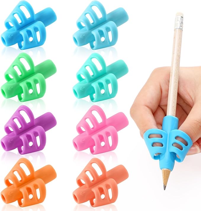 SANNIX 8 Pack Pencil Grips for Handwriting, Grip Posture Correction Training by SANNIX