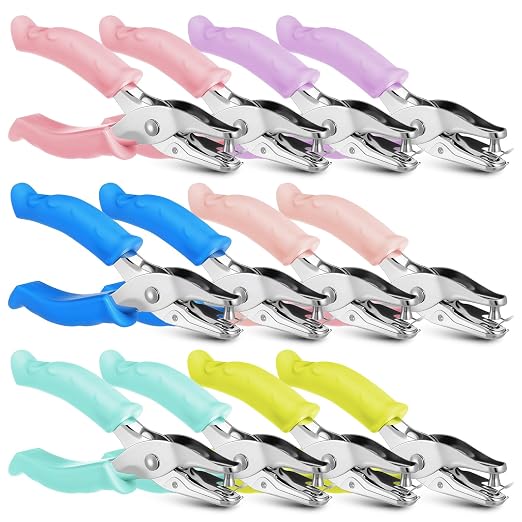 Giantree 12 Pack Single Hole Punch 1/4 inch Handheld Paper Puncher by Giantree