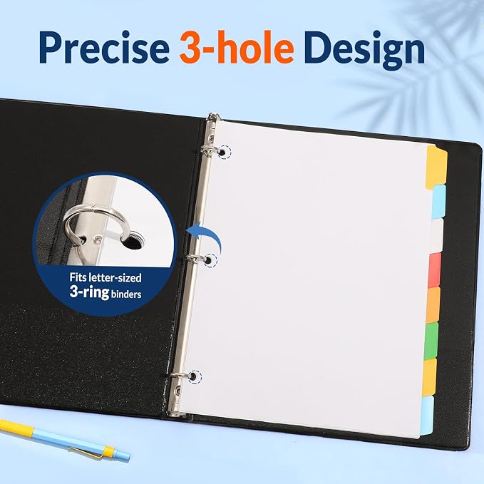 SUNEE Binder Dividers with Colorful Write On & Erase Tabs - Image 4