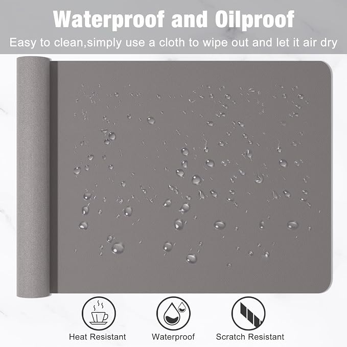 Desk Pad, 35.5" x 17" PU Leather Mat, XXL Extended Mouse Waterproof Blotter - Image 5