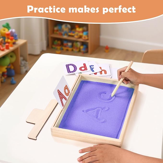 Montessori Sand Tray for Kids, Writing Play Sand Tray - Image 4