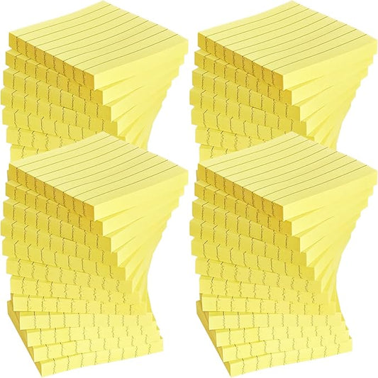 48 Pack 3840 Sheets Lined Sticky Notes 3X3 in Ruled Self Sticky Note Pads 80 Sheets/pad Colorful Sticky Notes with Lines Post Notes for Office, Home, School, Meeting-DeskLoop Office