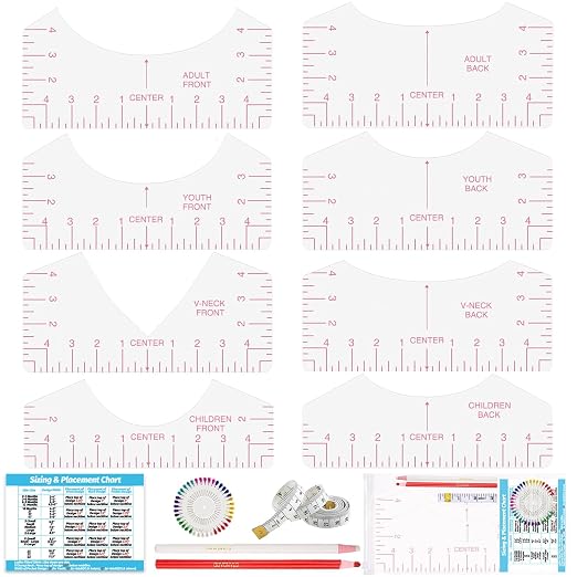 Tshirt Ruler Guide Vinyl Alignment, Shirt Measurement Tool Placement Center by Belalasuyu