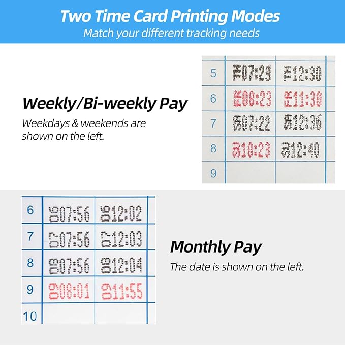 Time Clock Bundle with 200 Time Cards, 4 Ink Ribbons, 2 Ten-Slot Time Card Racks, & 2 Security Keys, Auto-Align Employee Time Clocks for Small Business-DeskLoop Office