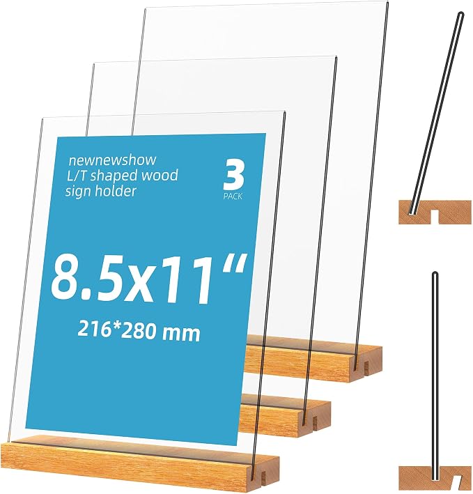 newnewshow 8.5"x11" Acrylic Sign Holder by NEWNEWSHOW