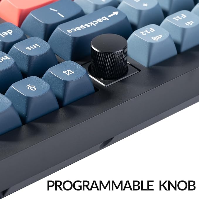 Keychron V6 Max Wireless Custom Mechanical Keyboard, 2.4 GHz Bluetooth QMK Full-Size Layout RGB with Hot-swappable Gateron Brown Switch Compatible with Mac Windows Linux-DeskLoop Office