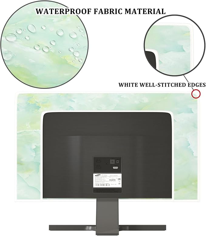 Baocicco Sage Green Marble Waterproof TV Dust Cover 58, 60 Inch Anti-Static - Image 3