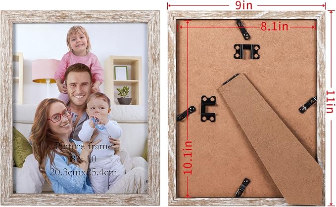 Giftgarden 8x10 Picture Frame Distressed Beige White Set of 12 - Image 2