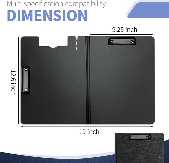 Clipboard Folder, with Dual Metal Clips, Embossed-Texture, Folding 360° Rotating - Image 4