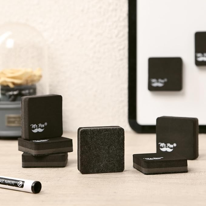 Mr. Pen- Mini Magnetic Dry Erase Erasers, 24 Pack | Black Small Magnetic - Image 7