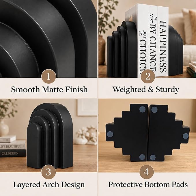 Book Ends for Heavy Books, Resin Decorative bookends, Heavy Duty Bookend for - Image 5
