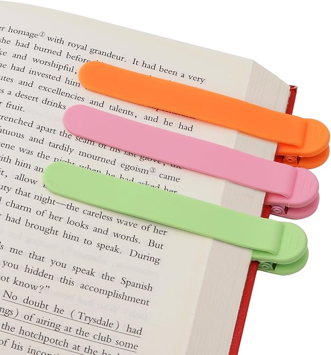 SMUK 3pcs Automatic Silicone Bookmark, Unique Bookmark Page Keeper by SMUK