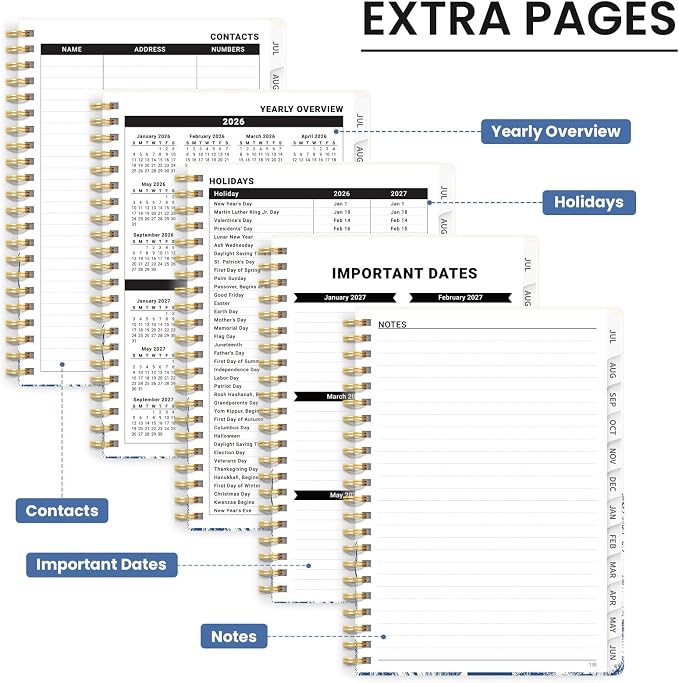 Planner 2026-2027, Hardcover Monthly and Weekly Academic Planner July 2026 - Image 5