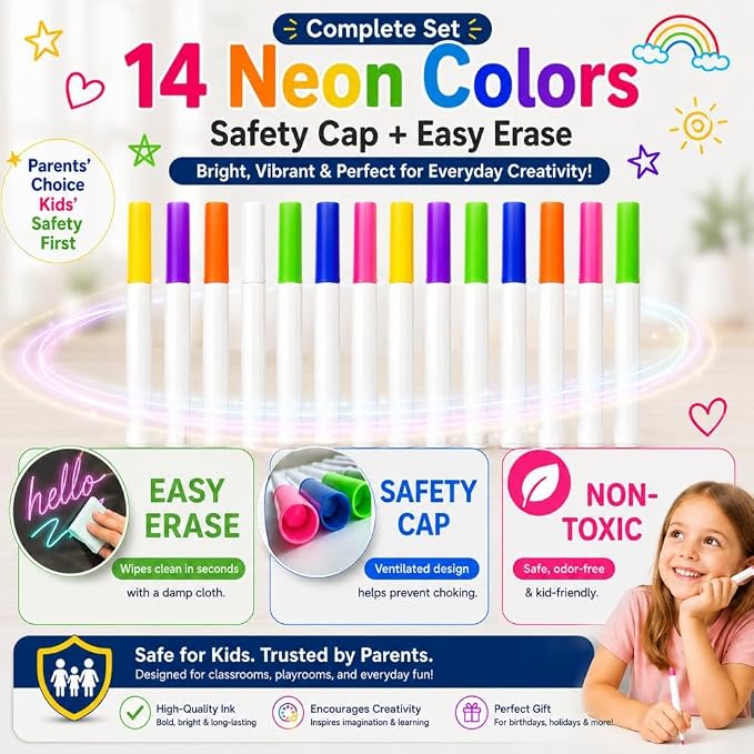 14 Colors Light Board Markers for LED Note Board - Image 6