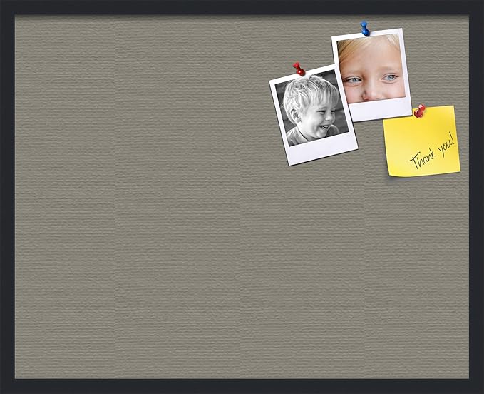 PinPix 30x24 Inch Cork Bulletin Board. This Decorative Framed Pin Board Comes with Pewter Design and a Satin Black Frame. Ideal for Home Office Decor or Message Board (PinPix-1812)-DeskLoop Office