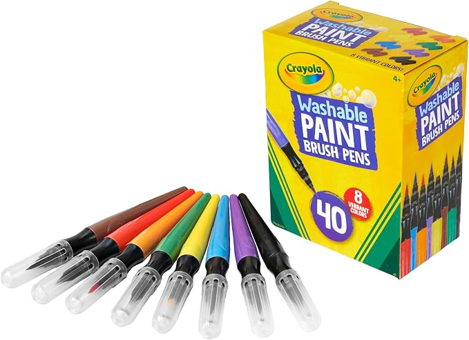 Crayola No-Drip Paint Brush Pens, Creative Gift by Crayola