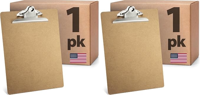 Officemate Recycled Wood Clipboard, Letter Size | 2 Pack | 6 Inch Clip | Brown by Officemate