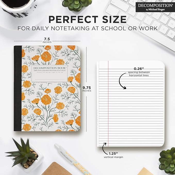 Decomposition California Poppies College Ruled Composition Notebook - Image 6