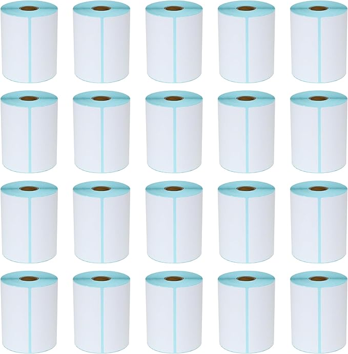 L LIKED 4"x 6" Direct Thermal Labels White Perforated Shipping Labels, 250 per Roll, 20 Rolls - Commercial Grade-DeskLoop Office
