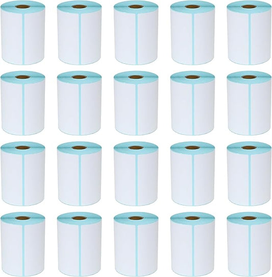 L LIKED 4"x 6" Direct Thermal Labels White Perforated Shipping Labels, 250 per Roll, 20 Rolls - Commercial Grade-DeskLoop Office