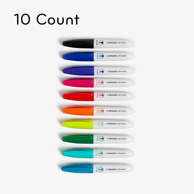 U Brands Low-Odor Mini Dry Erase Markers, Medium Point - Image 2