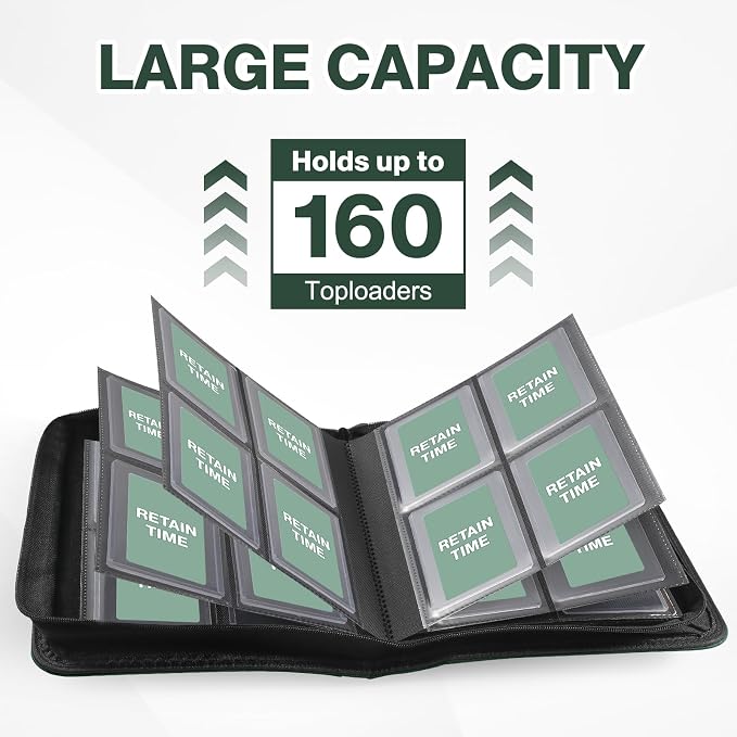 Toploader Binder, Holds 160 Toploaders, 100 Toploaders INCLUDED, 4-Pocket PU - Image 4