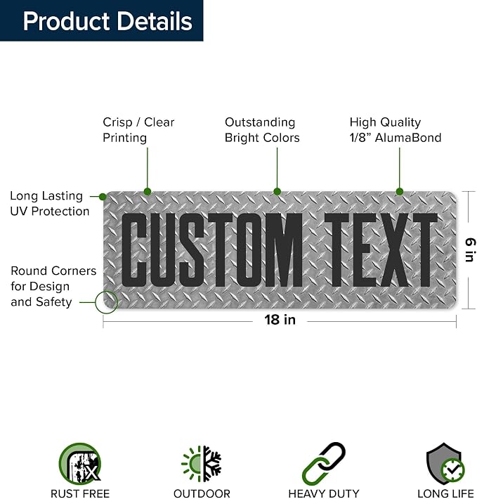 Custom Sign, Custom Street Sign, 11 Font Colors, 13 Font Styles, 4 Hole Options - Image 6