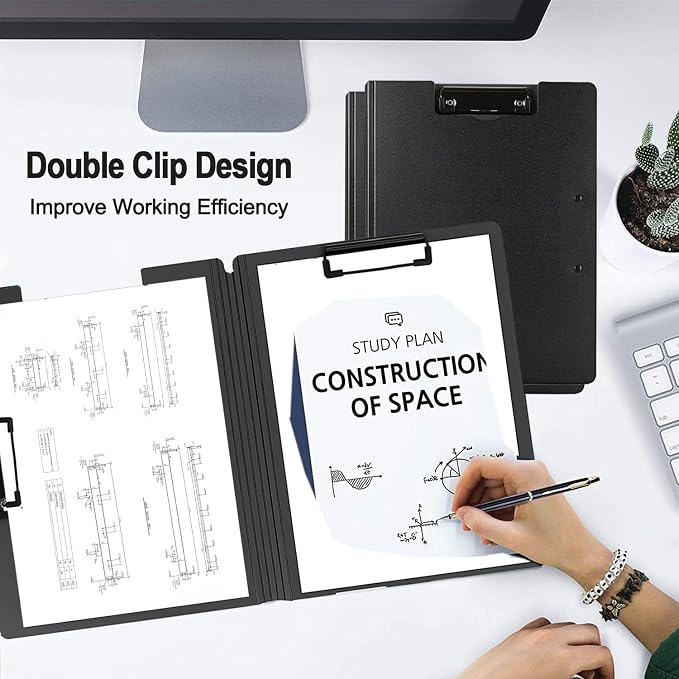 2 Pack Foldable Clipboards, A4 Office Clipboard Folder - Image 2