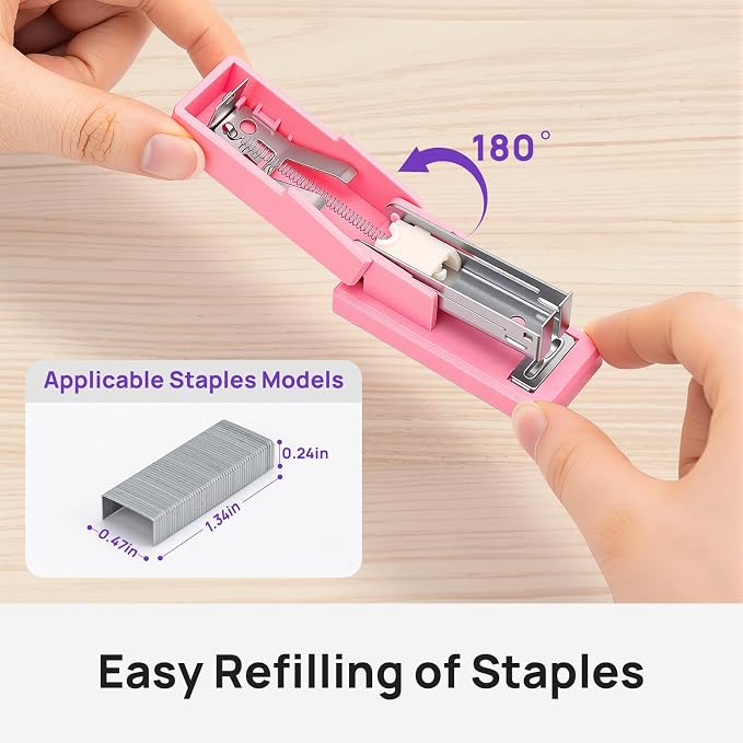 Mini Stapler with 2000 Staples, 30 Sheet Capacity, Jam-Free Small Desktop - Image 5