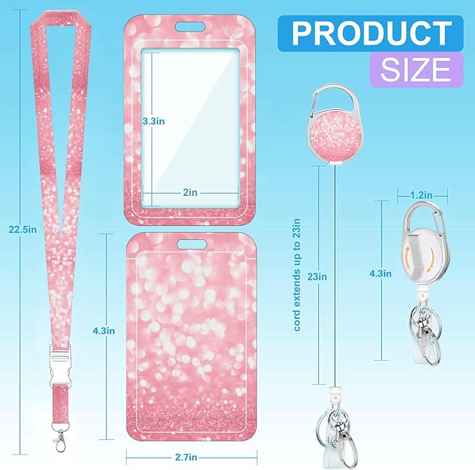 Badge Lanyard and ID Badge Holder, Retractable Badge Reels - Image 2
