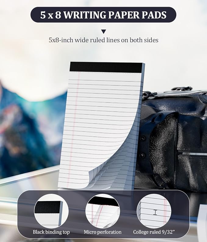 36 Pack Legal Pads 5x8, Small Notepad, College Ruled Writing Pads, Small Note - Image 3