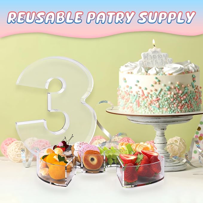 13.8" Extra Large Acrylic Number Charcuterie Board Box, Reusable Fillable - Image 4