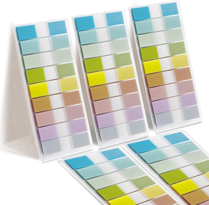 Golcellia Sticky Notes Tabs 900 Pieces Transparent Sticky Tabs, Writable by Golcellia