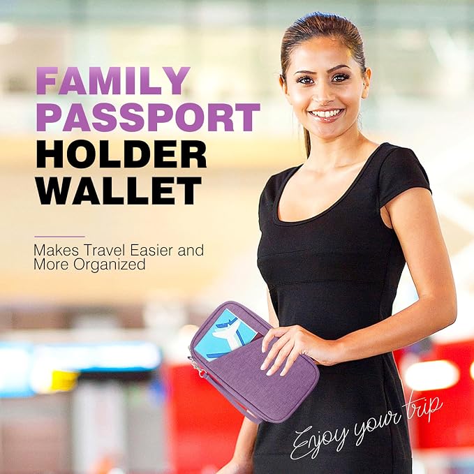Passport Holder Family RFID Travel Document Organizer - Image 7