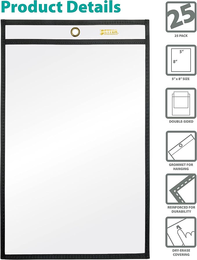 Better Office Products Shop Ticket Holders, 5 x 8 Inches, Both Sides Clear - Image 2